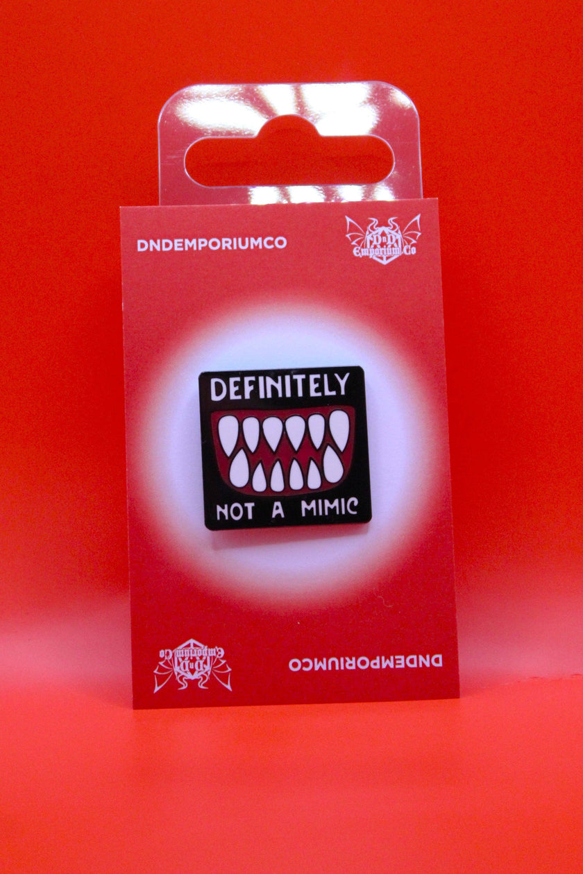 'DEFINITELY NOT A MIMIC' Enamel Pin Badge | 1 Pcs Metal Pin