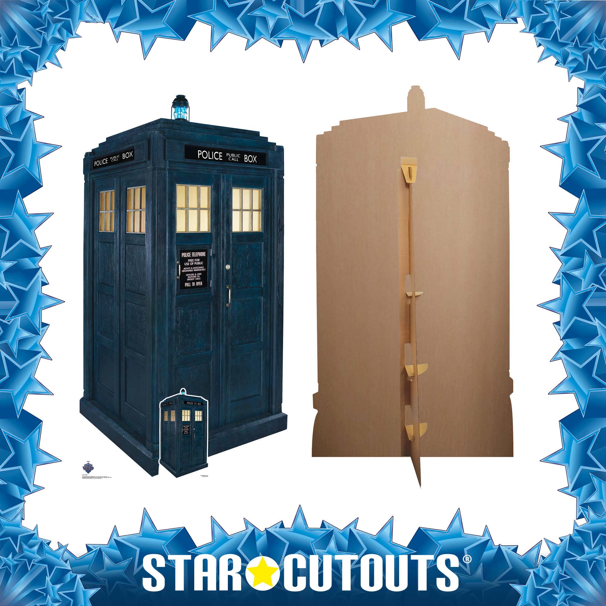 SC4391 TARDIS Police Box Doctor Who  Cardboard Cut Out Height 173cm Doctor Who Cardboard Cutouts | Life Size Characters UK