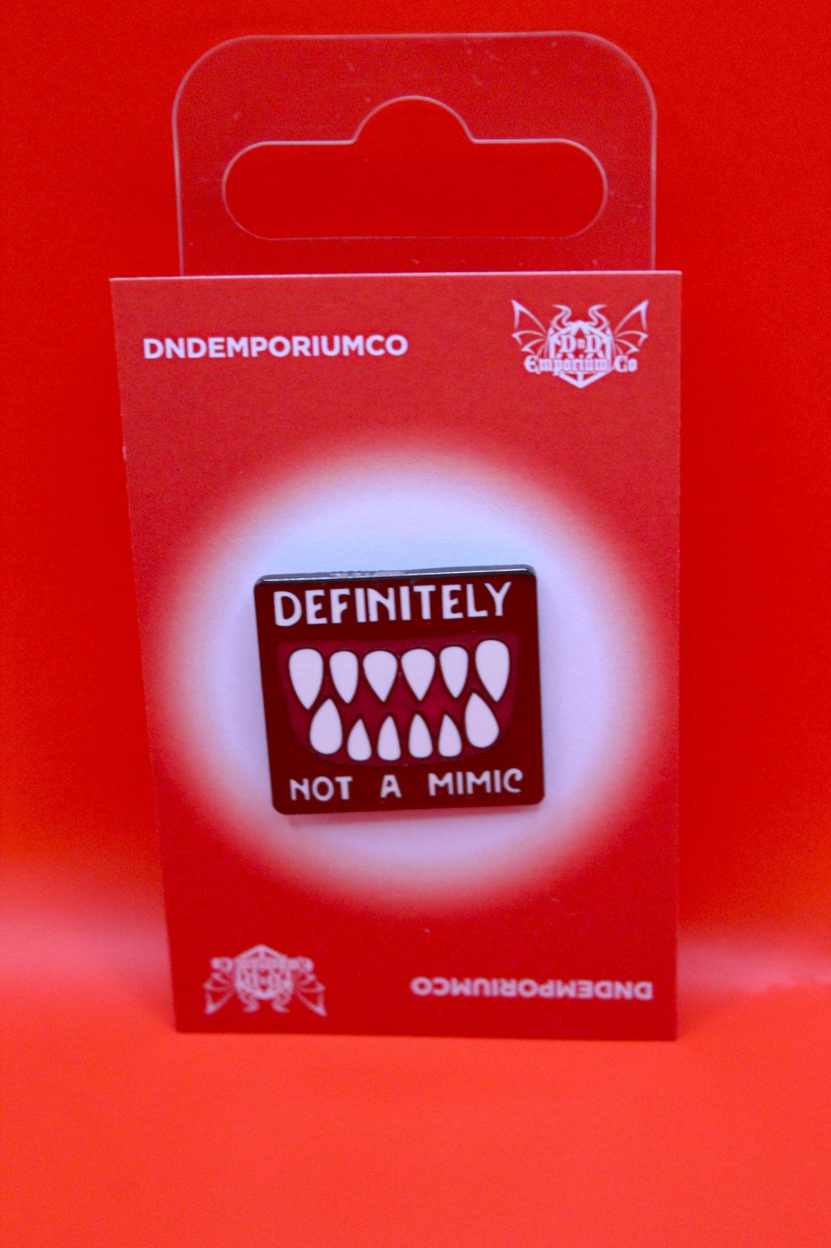 'DEFINITELY NOT A MIMIC' Enamel Pin Badge | 1 Pcs Metal Pin