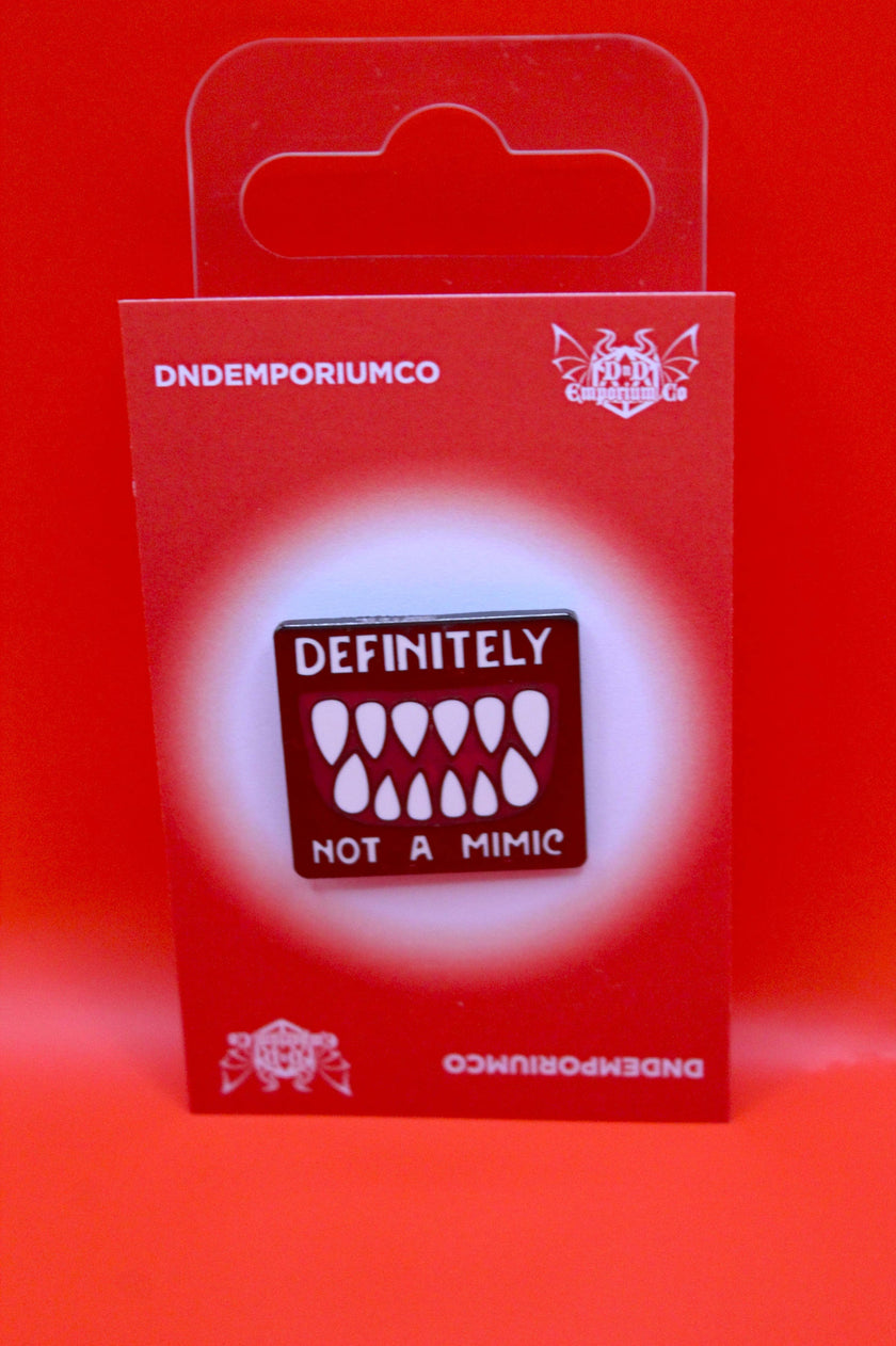 'DEFINITELY NOT A MIMIC' Enamel Pin Badge | 1 Pcs Metal Pin