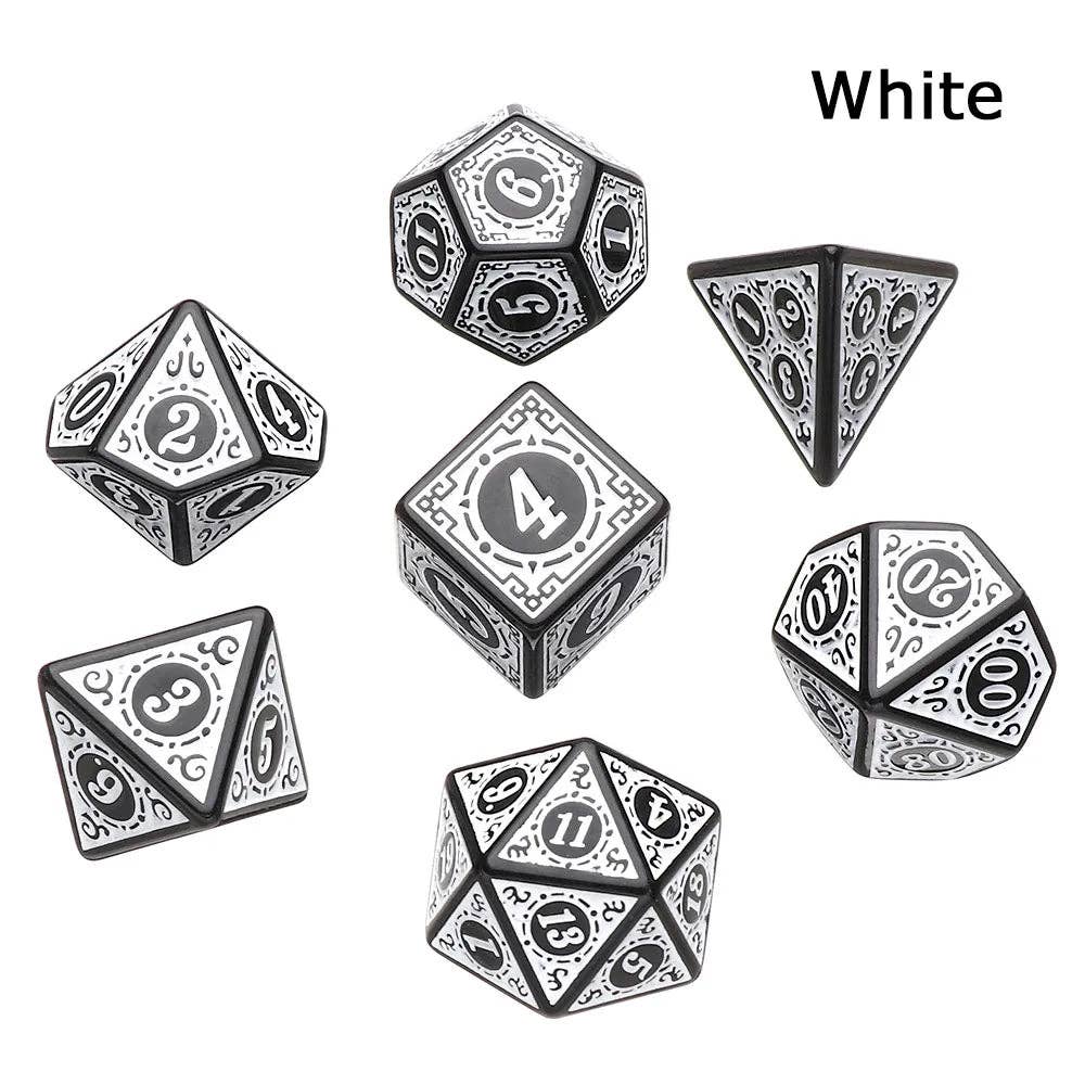 Antique White 7 Pcs Dice Set DnD