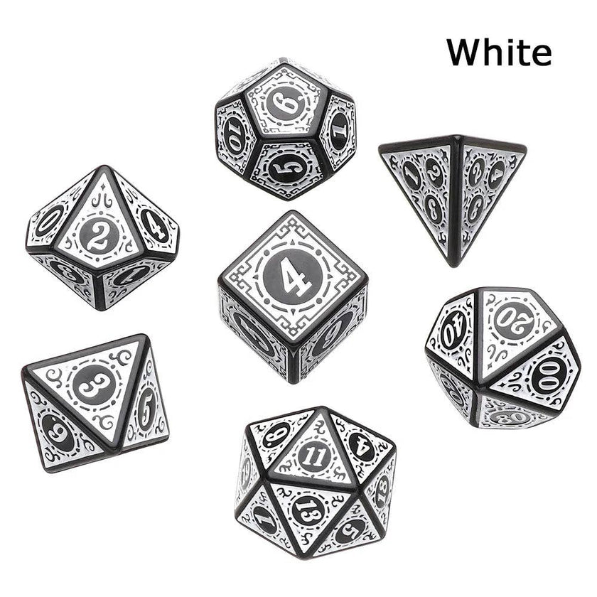 Antique White 7 Pcs Dice Set DnD