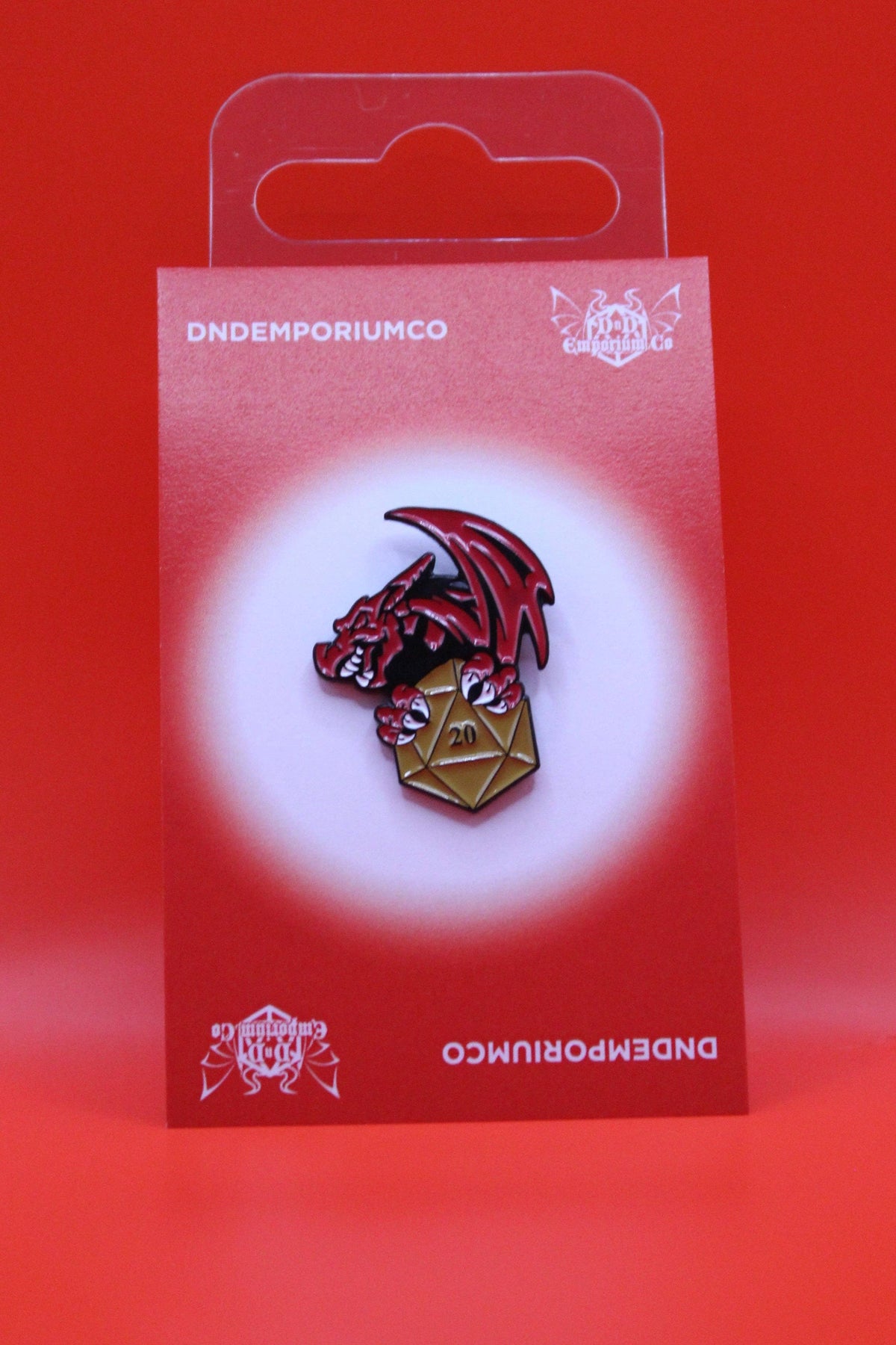 Dragon Holding D20 Enamel Pin Badge | 1 Pcs Metal Pin