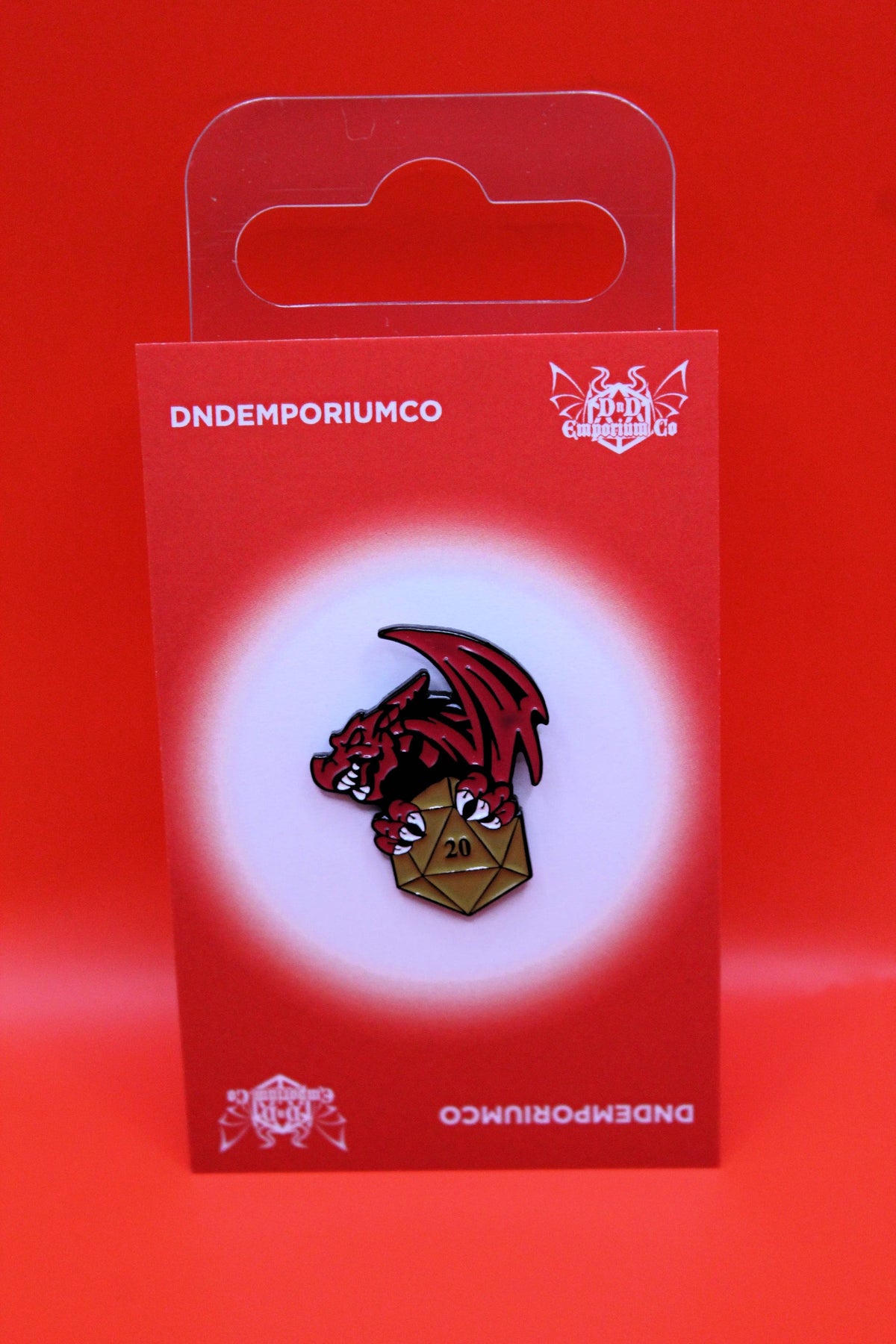 Dragon Holding D20 Enamel Pin Badge | 1 Pcs Metal Pin