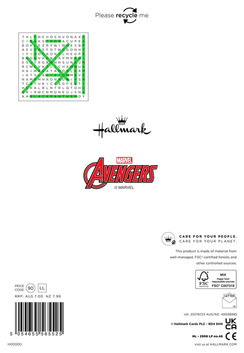 Birthday Card for Kids - Marvel Avengers: Kids Birthday / Marvel
