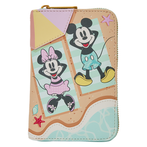 Mickey & Minnie Beach Fun Zip Around Wallet LOUNGFLY