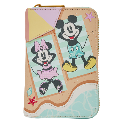 Mickey & Minnie Beach Fun Zip Around Wallet LOUNGFLY