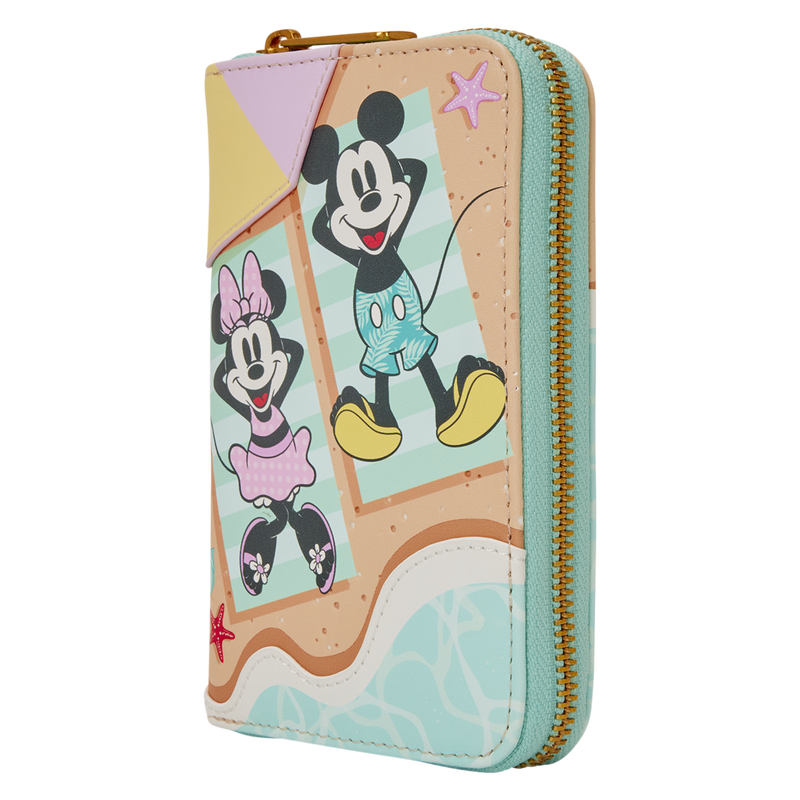 Mickey & Minnie Beach Fun Zip Around Wallet LOUNGFLY