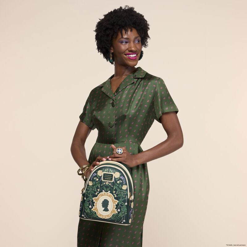 Bridgerton Silhouette Floral Mini Backpack LOUNGEFLY