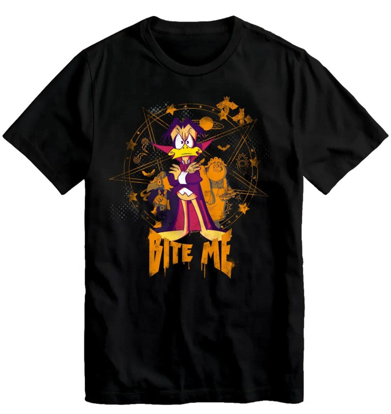 Count Duckula Bite Me Black T-Shirt