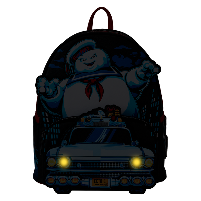 Ghostbusters Stay Puft Ecto-1 Light Up Mini Backpack LOUNGEFLY