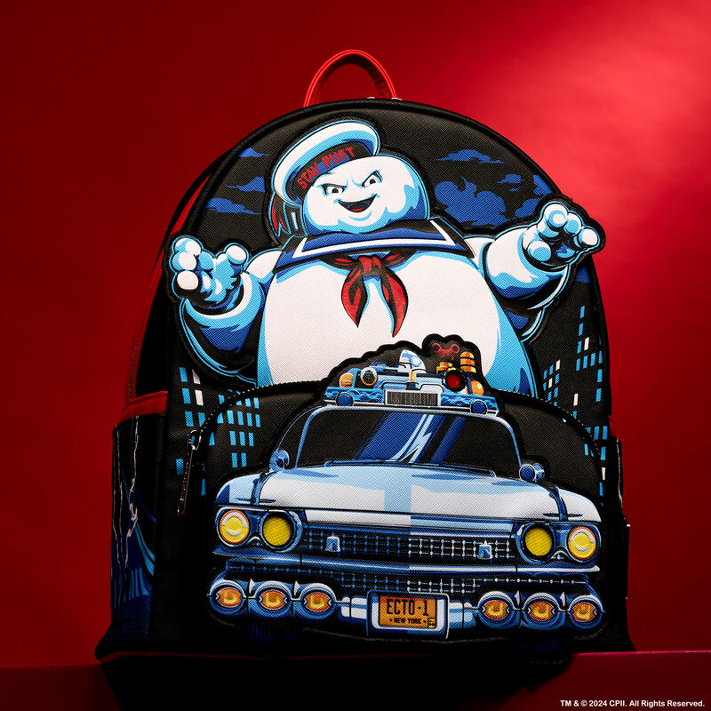 Ghostbusters Stay Puft Ecto-1 Light Up Mini Backpack LOUNGEFLY