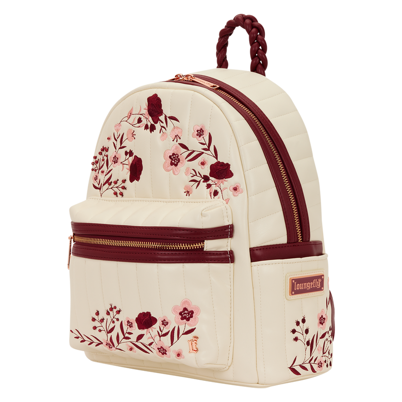 Loungefly Cream & Red Floral Mini Backpack