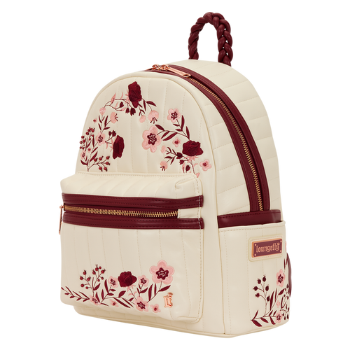 Loungefly Cream & Red Floral Mini Backpack