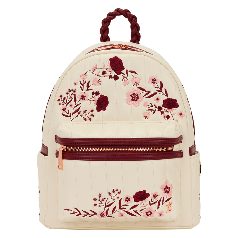 Loungefly Cream & Red Floral Mini Backpack