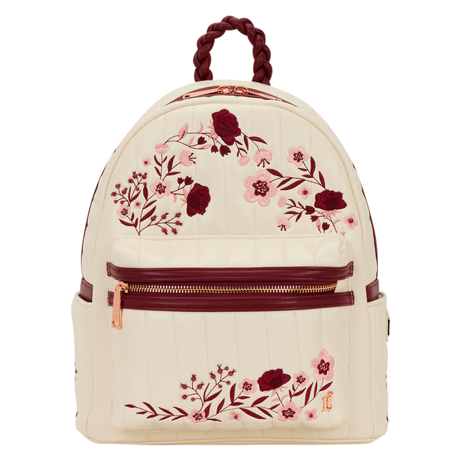 Loungefly Cream & Red Floral Mini Backpack