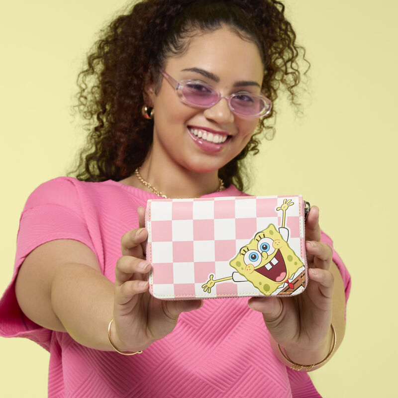SpongeBob SquarePants & Patrick Star Checkered Zip Around Wallet LOUNGEFLY
