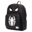 Spider-Man Black & White Suit Cosplay Quilted Full-Size Backpack - LOUNGEFLY
