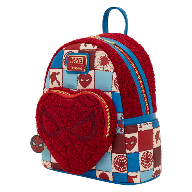 Loungefly Spider-Man Sherpa Heart Mini Backpack