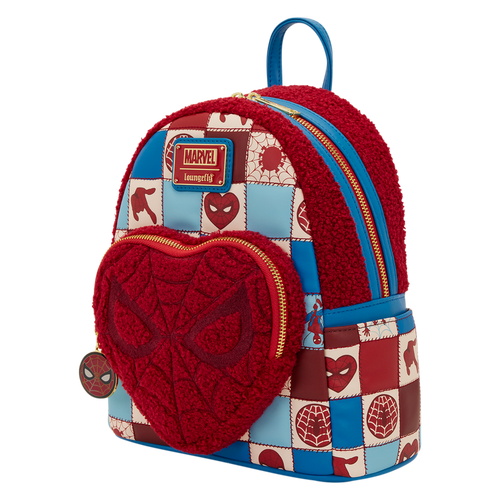 Loungefly Spider-Man Sherpa Heart Mini Backpack