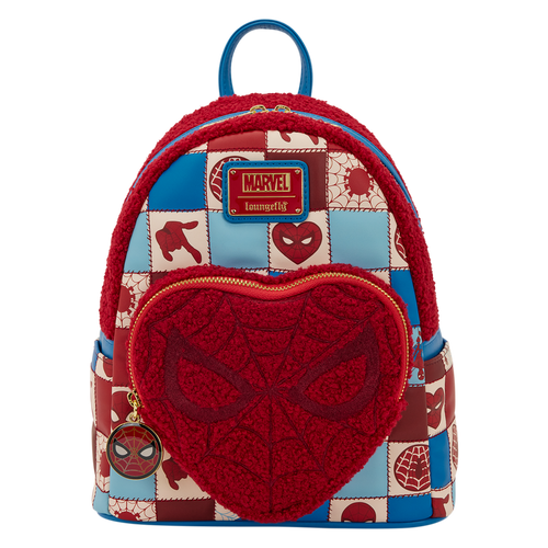 Loungefly Spider-Man Sherpa Heart Mini Backpack