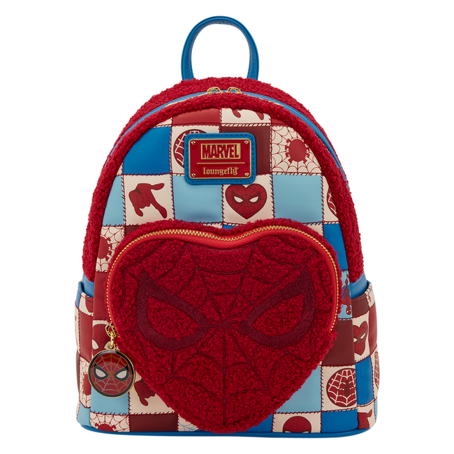Loungefly Spider-Man Sherpa Heart Mini Backpack