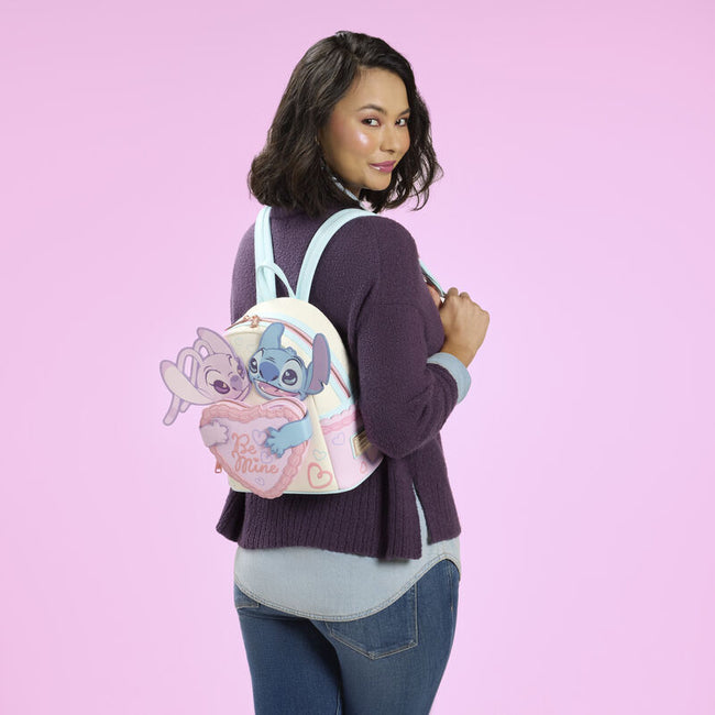 Stitch & Angel Be Mine Mini Backpack LOUNGEFLY