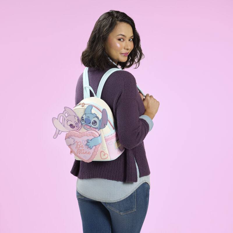 Stitch & Angel Be Mine Mini Backpack LOUNGEFLY