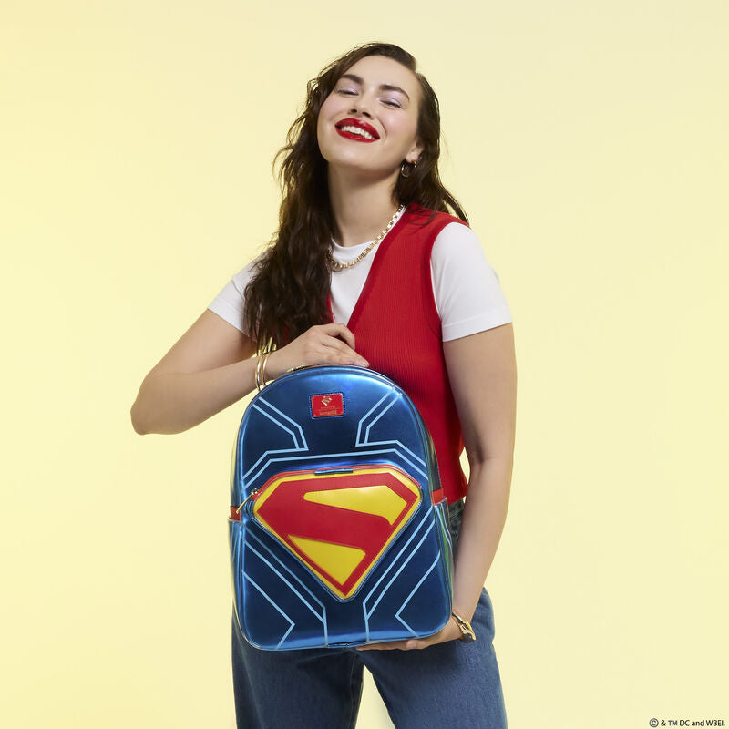Superman Light Up Glow Full-Size Backpack LOUNGEFLY