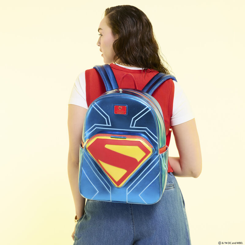 Superman Light Up Glow Full-Size Backpack LOUNGEFLY