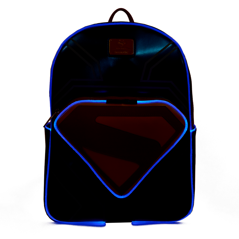 Superman Light Up Glow Full-Size Backpack LOUNGEFLY