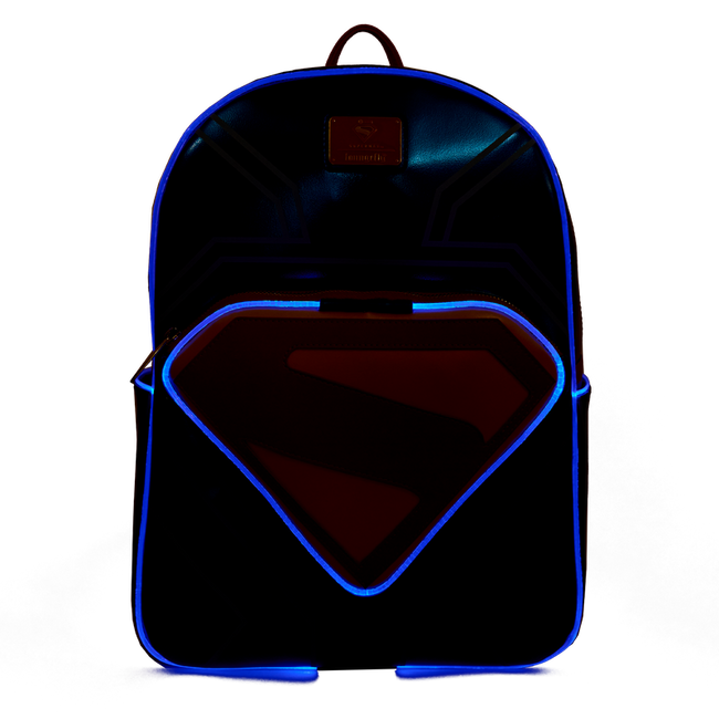 Superman Light Up Glow Full-Size Backpack LOUNGEFLY