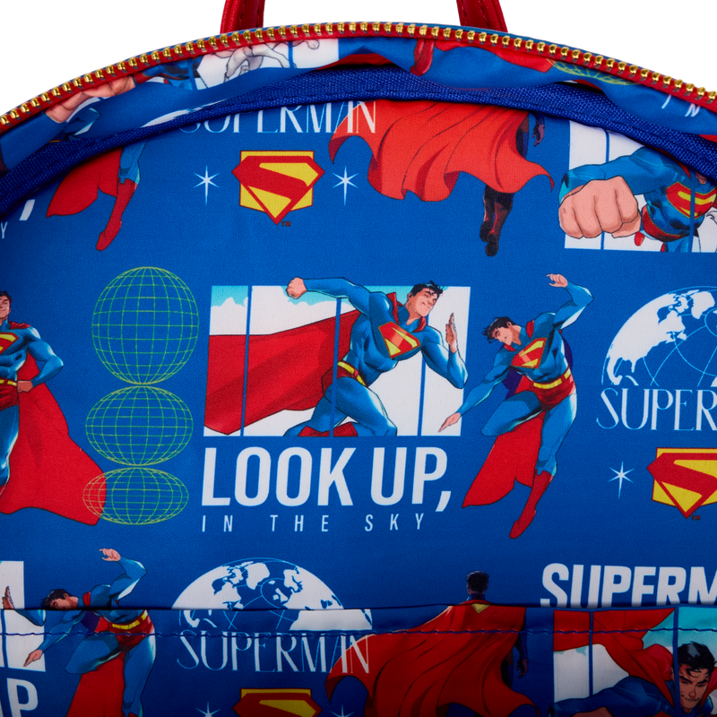 Superman Light Up Glow Full-Size Backpack LOUNGEFLY