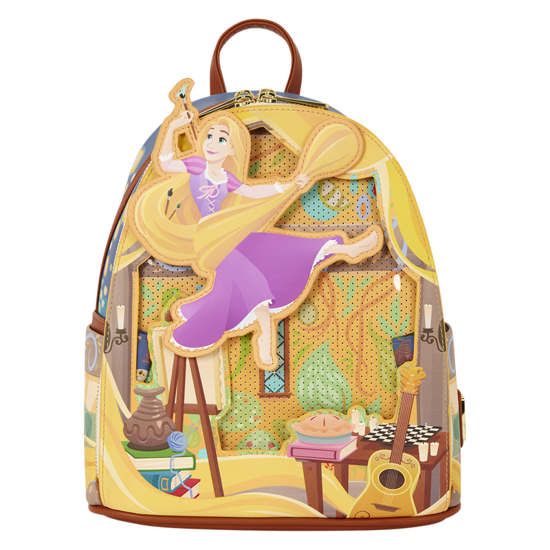 Tangled Rapunzel Glow Pin Trader Mini Backpack LOUNGEFLY
