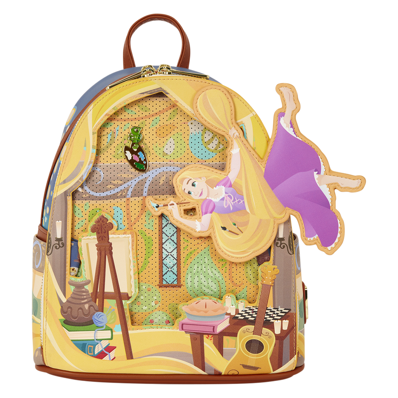 Tangled Rapunzel Glow Pin Trader Mini Backpack LOUNGEFLY