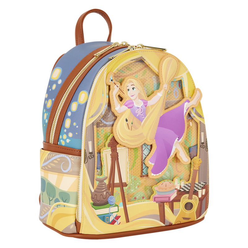 Tangled Rapunzel Glow Pin Trader Mini Backpack LOUNGEFLY