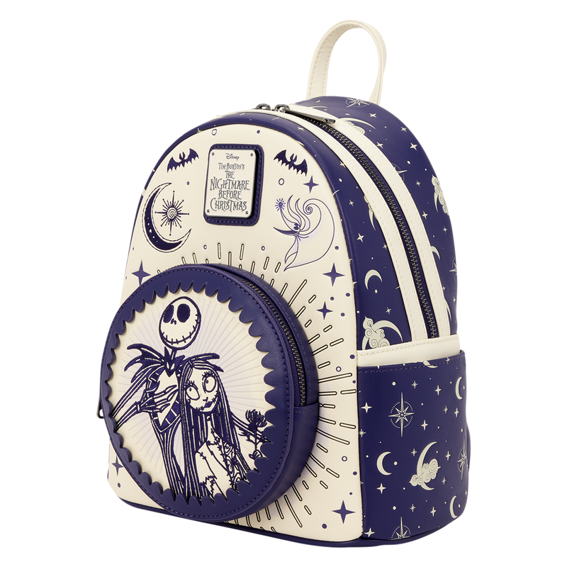 The Nightmare Before Christmas Jack Skellington & Sally Night Sky Mini Backpack LOUNGEFLY