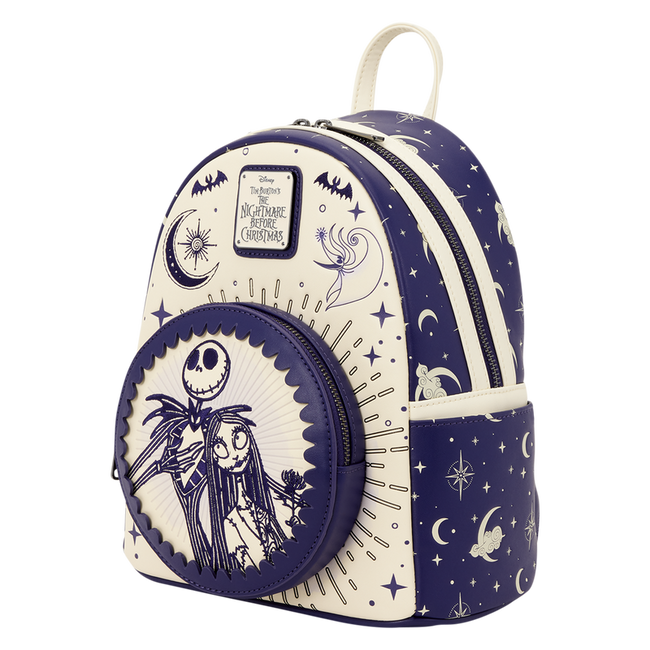 The Nightmare Before Christmas Jack Skellington & Sally Night Sky Mini Backpack LOUNGEFLY