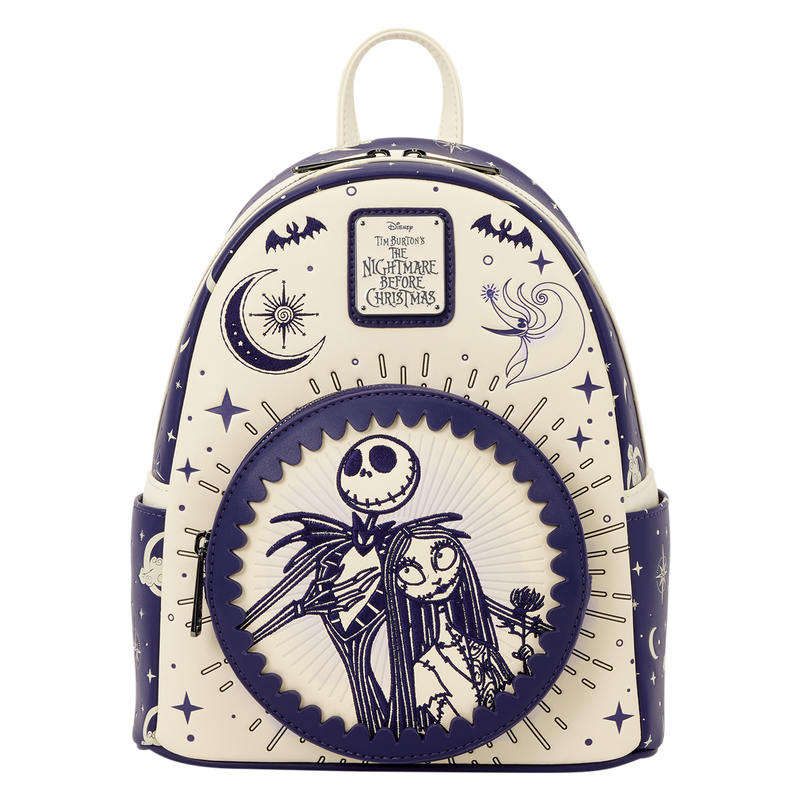 The Nightmare Before Christmas Jack Skellington & Sally Night Sky Mini Backpack LOUNGEFLY