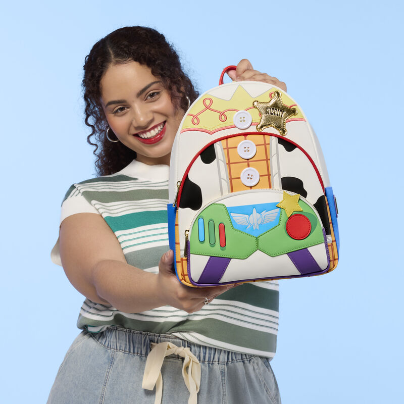 Loungefly - Toy Story 5 Triple Pocket Jessie, Woody, & Buzz Mini Backpack