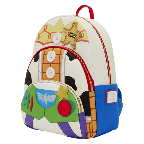 Loungefly - Toy Story 5 Triple Pocket Jessie, Woody, & Buzz Mini Backpack