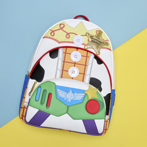 Loungefly - Toy Story 5 Triple Pocket Jessie, Woody, & Buzz Mini Backpack