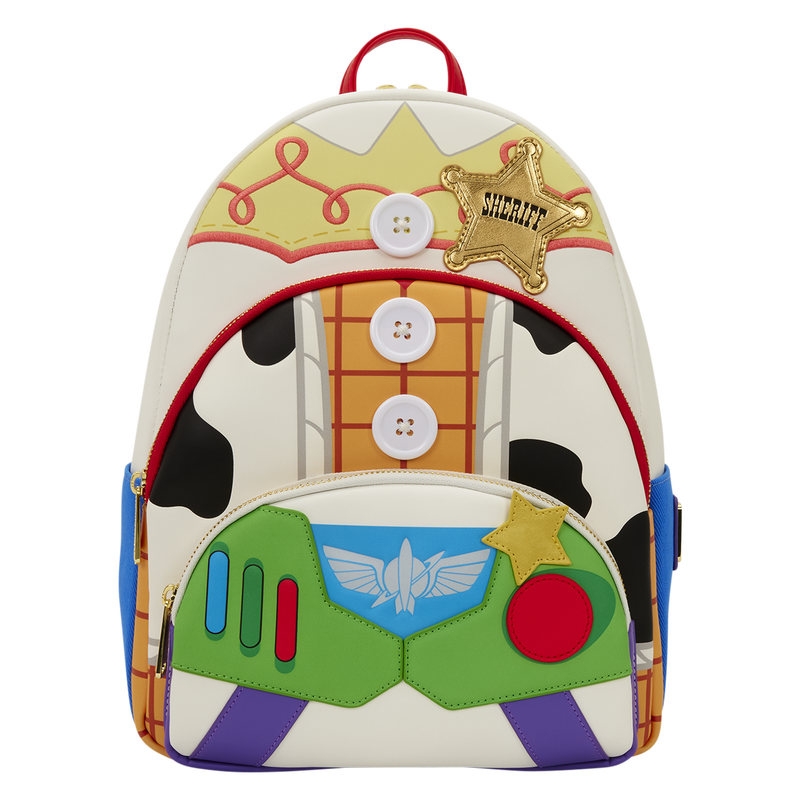 Loungefly - Toy Story 5 Triple Pocket Jessie, Woody, & Buzz Mini Backpack