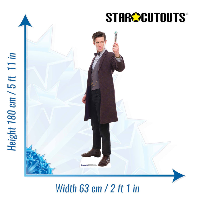 SC607 The 11th Doctor 2013 Screwdriver Matt Smith Cardboard Cut Out Height 180cmDoctor Who Cardboard Cutouts | Life Size Characters UK