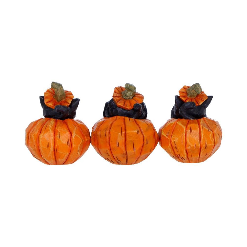 Three Wise Pumpkin Patch Three Wise Halloween Pumpkin Patch Cats 7.7cm NEMESIS NOW