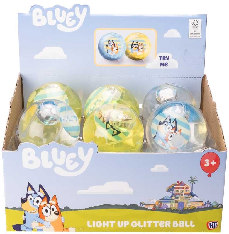 BLUEY LIGHT UP GLITTER BALL