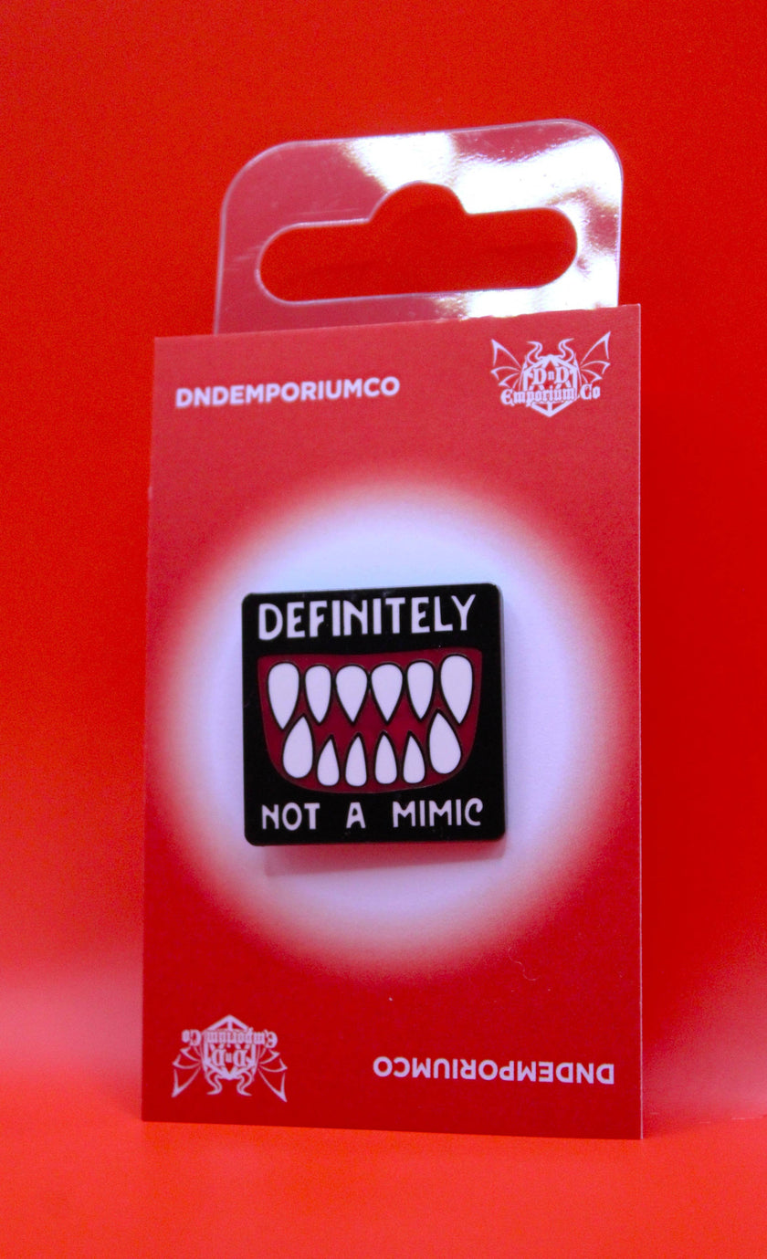 'DEFINITELY NOT A MIMIC' Enamel Pin Badge | 1 Pcs Metal Pin
