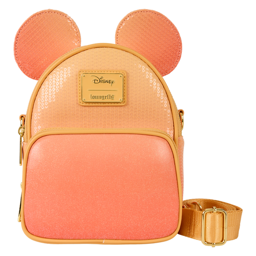 Loungefly - Mickey Mouse Glitter Sequin Convertible Mini Backpack & Crossbody Bag