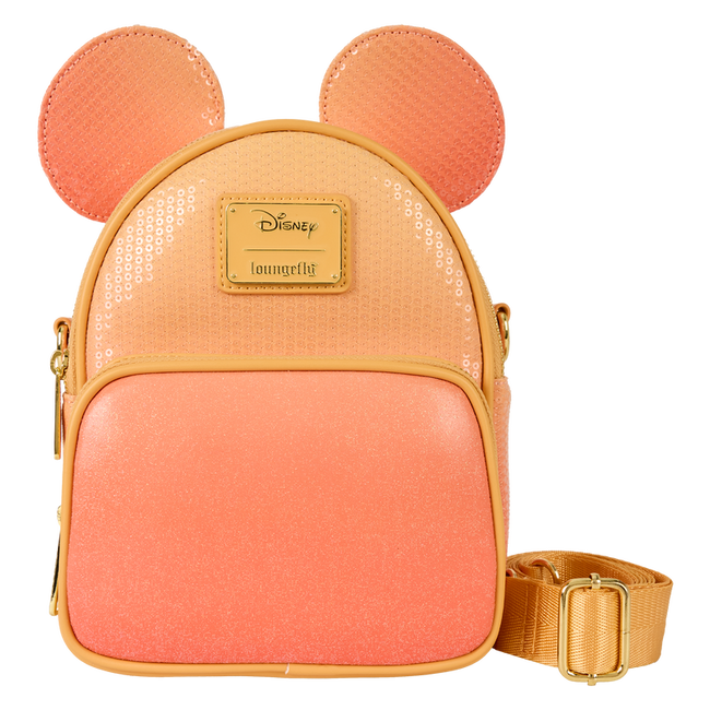 Loungefly - Mickey Mouse Glitter Sequin Convertible Mini Backpack & Crossbody Bag