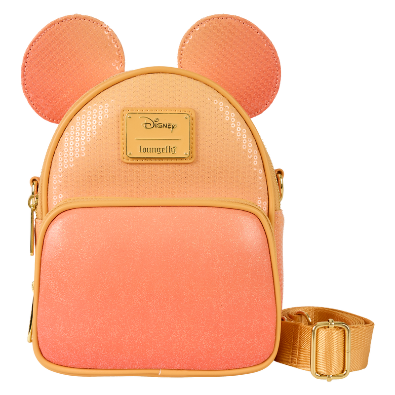 Loungefly - Mickey Mouse Glitter Sequin Convertible Mini Backpack & Crossbody Bag